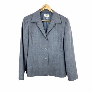 Talbots 100% Wool Gray Blazer Jacket Size 6